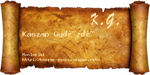Kaszap Győző névjegykártya